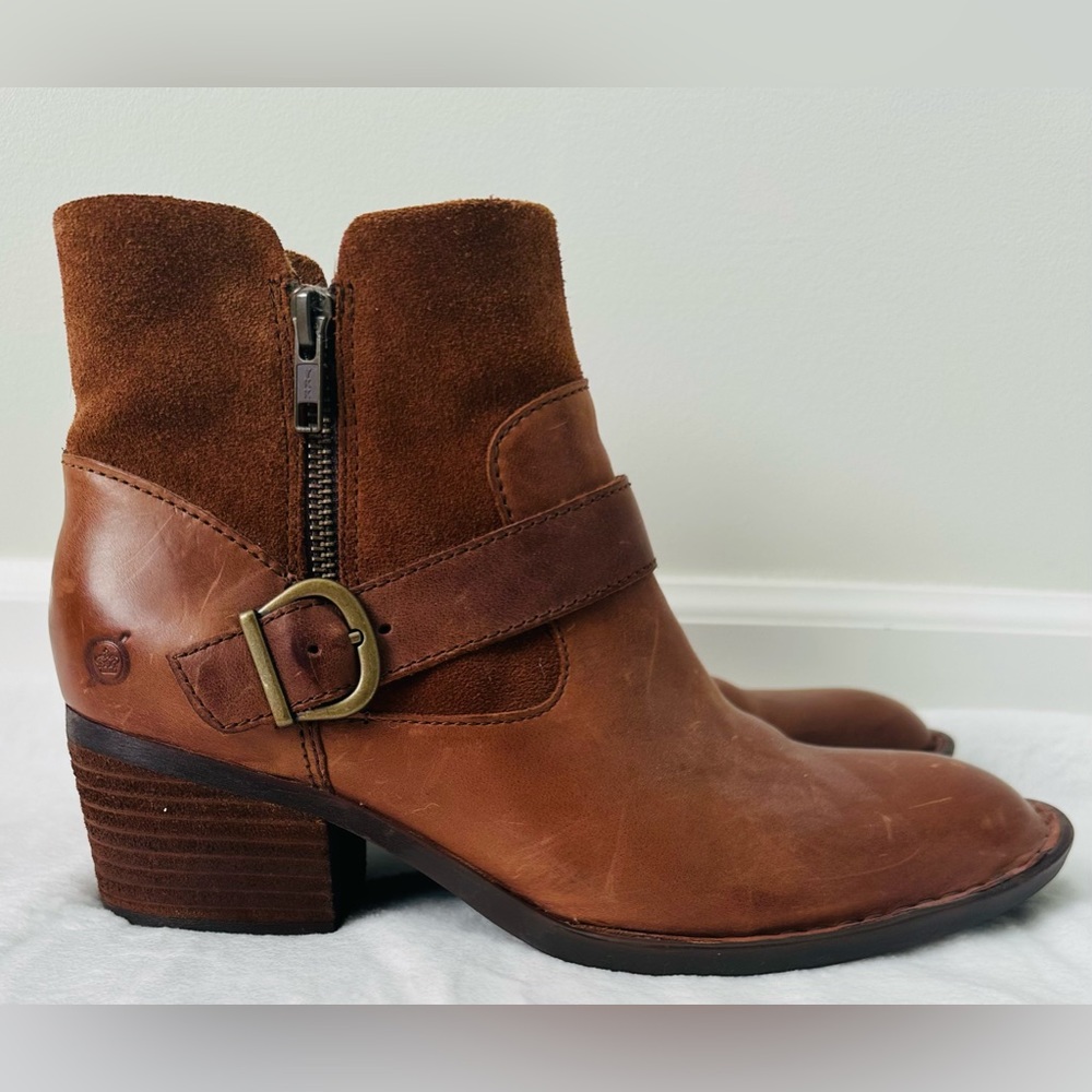 Born Women’s Shoes Brown Leather Korita Western Bootie Size 8.5 M